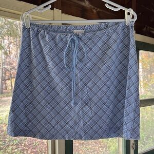 Moda International Blue Checkered Mini Skirt
